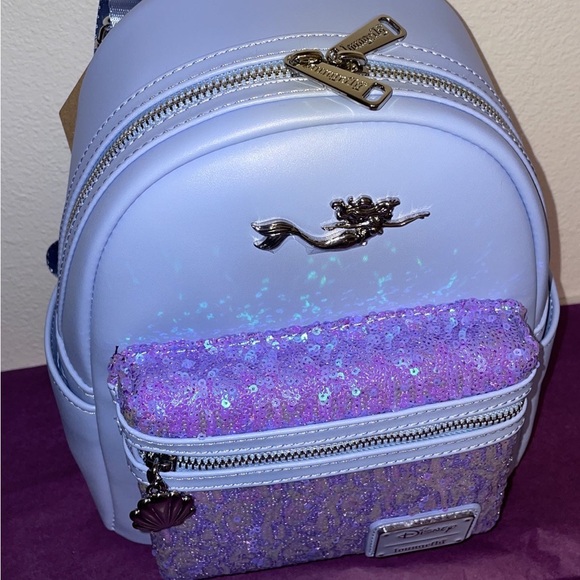 LE Exclusive Loungefly Disney the Little Mermaid Ariel Sequin Mini Backpack main image 11